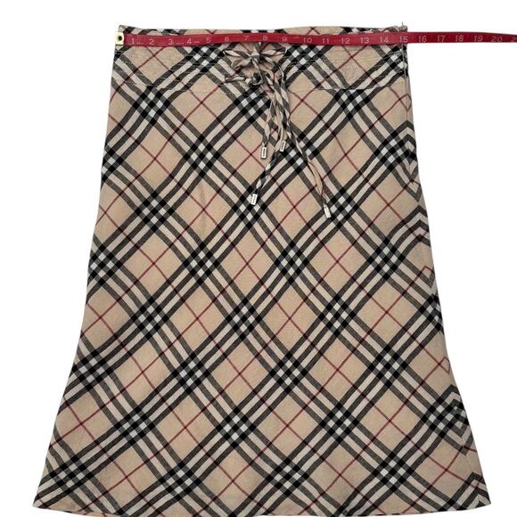 Burberry London Linen Skirt US Size 6 UK Size 8 Lined Tartan - Picture 3 of 10